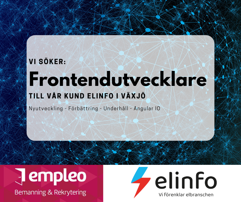 Mjukvaruföretaget Elinfo söker en frontendutvecklare